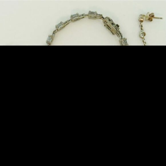 Artisan 925 Quartz & Pearl Pendant Necklace CZ Drop Earrings & Topaz Bracelet - Picture 12 of 12